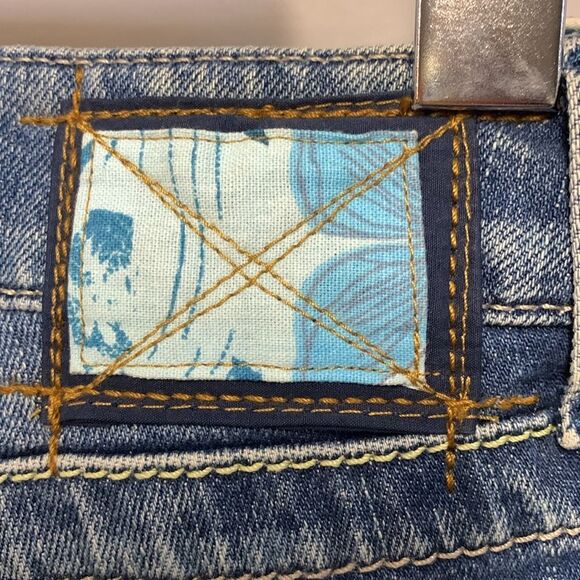 Mavi Mindy Blue Medium Wash Lower Rise Faded Flare Leg Jeans Size 26 - Picture 7 of 14